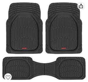 lot 62278 image: Motor Trend FlexTough Floor Mats for Cars, Black Deep Dish All-Weather Car Mats, Waterproof Trim-To Fit Automotive Floor Mats for Cars Trucks SUV, Universal Floor Liner Car Accessories