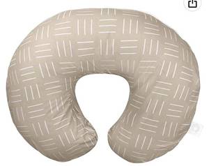 lot 62282 image: Boppy Organic Original Nursing Support, FKA Boppy Nursing Pillow, Sand Criss Cross, Ergonomic Breastfeeding, Bottle Feeding, And Bonding, 100% Organic Cotton, Hypoallergenic Fill, Machine Washable