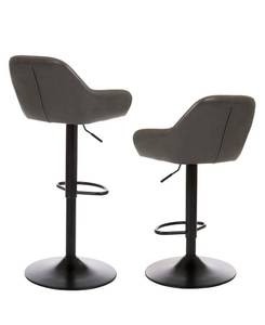 lot 62393 image: Glitzhome Mid-Century Modern Vintage Leatherette Gaslift Adjustable Swivel Bar Stool Set of 2