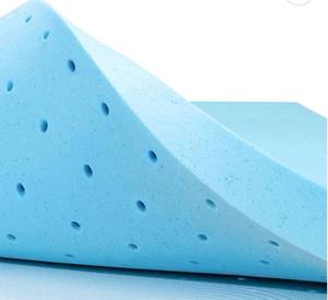 lot 62330 image: subrtex 4 Inch Memory Foam Mattress Topper Ventilated Gel Infused Bed Foam Topper, CertiPUR-US Certified, Blue
