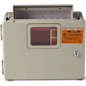 lot 62376 image: Medline 5 Quart Locking Sharps Cabinet (Pack of 5)
