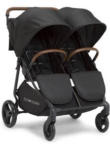 lot 62295 image: Jeep Children Cruzer Double Stroller �� Lightweight Side by Side Double Stroller with Reclining Seats, Extendable Canopies and Flat Fold, Black (stock photo approximate, see description)