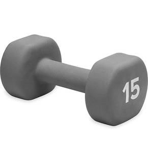 lot 62298 image: Neoprene Coated Exercise & Fitness Dumbbell for Home Gym Equipment Workouts Strength Training Free Weights for Women, Men 15lb