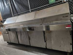 lot 12599 image: 10ft Taulsen Stainless Steel Pizza Prep Table