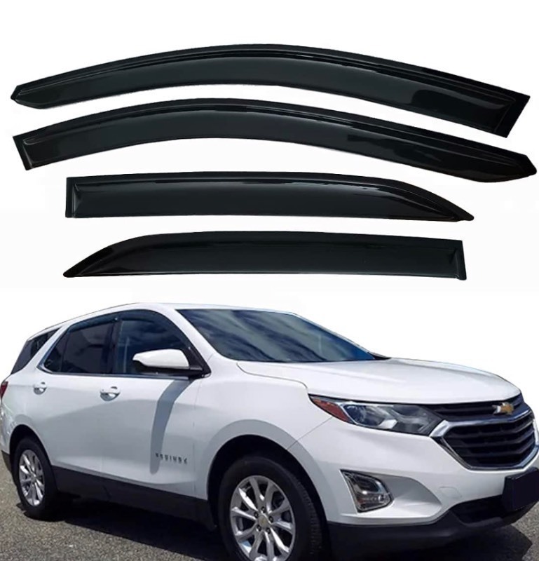lot 115 image: New QianBao Side Window Visors Vent Deflectors Rain Guards for Chevrolet Equinox 2018 & Up Vent Shield Sun Shades 4-pc Set