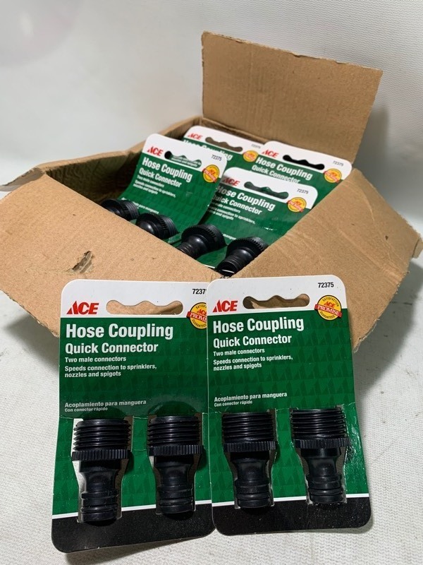 lot 121 image: New Box of 12 Pairs of Ace Hose Coupling Quick Connectors