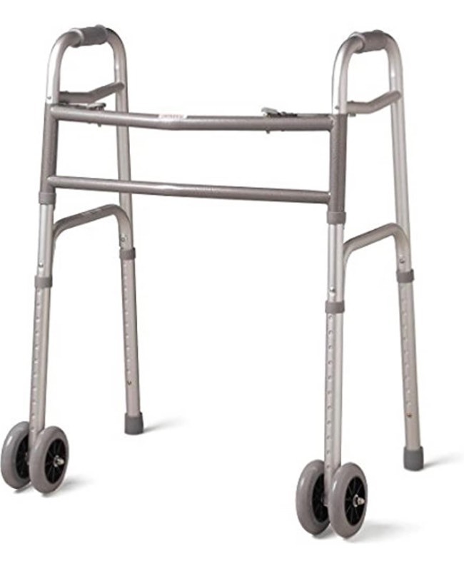 lot 17 image: New DRIVE Bariatric Heavy-Duty Folding Walker with Wheels for Seniors, Adults, Extra Wide Front Wheel Walker (2 - 5wheels), Sized for Adults up to 450 lbs