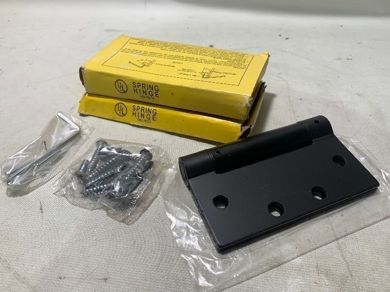 lot 321 image: 2 New UL Heavy Duty Ball Bearing Door Spring Hinges, Black