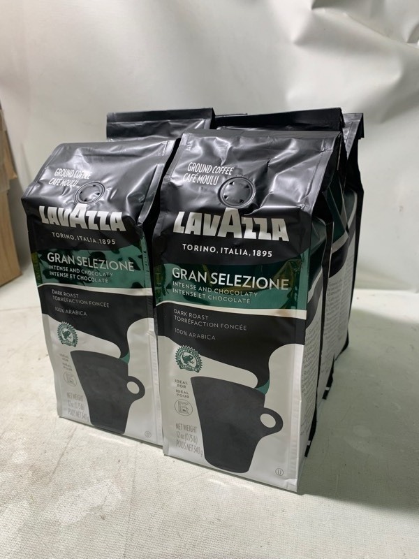lot 35 image: New 6 Bags of LavAzza Italian Gran Selezione Dark Roast Ground Coffee