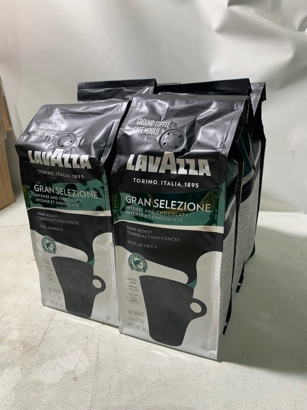 lot 36 image: New 6 Bags of LavAzza Italian Gran Selezione Dark Roast Ground Coffee