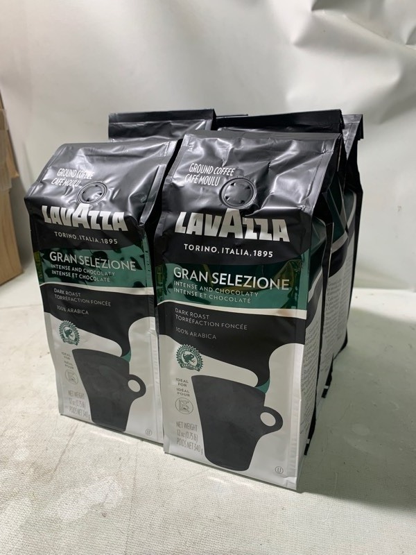 lot 38 image: New 6 Bags of LavAzza Italian Gran Selezione Dark Roast Ground Coffee