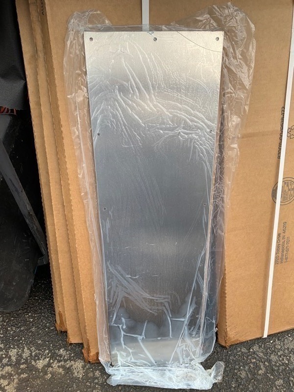 lot 54 image: 1 New Heavy Duty Stainless Steel Door Kick Plate 10x34