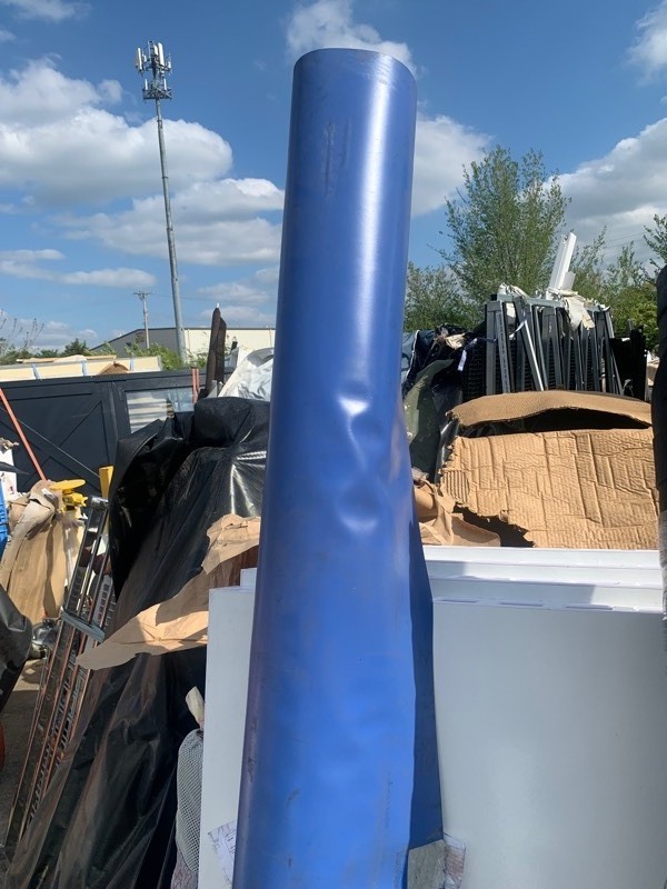 lot 71 image: Heavy Duty Roll off Oatey 6ft x 50ft 30 Mil PVC Sheeting, Blue