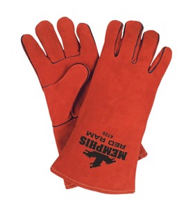 lot 4 image: New Pair of Industrial Heavy Duty High Intensity Memphis MCR Saftey Red Ram Kevlar  Leather 4720 Welding Gloves