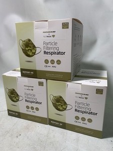 lot 40 image: 3 New Frontliners Tect Mask Boxes of 30 Total Particle Filtering 8-ply Respirators, Camo (10 per Box)