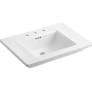 lot 31 image: New Kohler 2269-8-0 Memoirs Stately Fireclay Bathroom Sink Basin w Single Faucet-hole Drilling, White