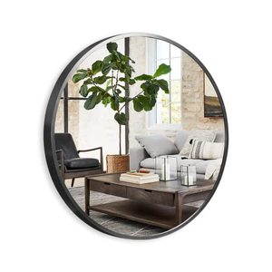 lot 2913 image: NeuType Round Mirror Circle Mirror 16 Inch Aluminum Alloy Frame Wall Mirror Large Black