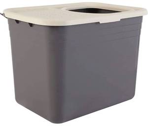 lot 2923 image: Amazon Basics Nonstick Top-Entry Cat Litter Box with Filter Lid, Large