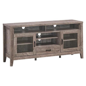 lot 2932 image: Costway 59 in. TV Stand Tall Entertainment Center Hold up to 65 in. TV with Glass Storage and Drawer