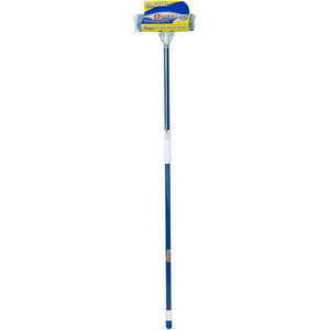 lot 4907 image: Automatic Sponge Mop BlueYellow Cellulose Head 48in BlueGray Steel Handle