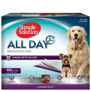 lot 4909 image: Simple Solution 6-Layer All Day Premium Dog Pads 23 x 24 Lavender Scent 100 pads