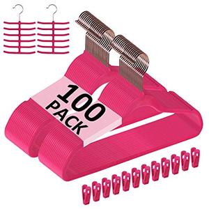 lot 4913 image: VECELO Premium Velvet Suit Hangers Heavy Duty (100 Pack)