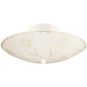 lot 4945 image: Design House Globe Floral Design Ceiling Light in White 2-Light