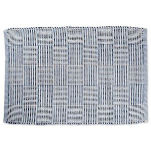 lot 4956 image: Blue Squares Recycled Yarn Rug