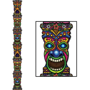lot 4962 image: (Set of 2) The Beistle Company Jointed Tiki Totem Pole Wall Decor