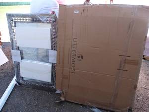 lot 23645 image: Uttermost furniture co. 2 new in box decorative wall mirrors