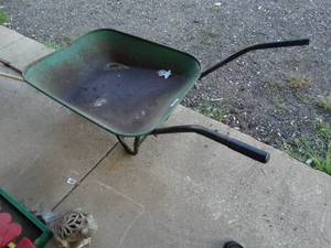 lot 23603 image: Vintage metal wheel barrow