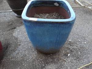lot 23611 image: Awesome large blue clay flower pot