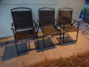 lot 23681 image: 3 - Black Foldable Lawn Chairs.