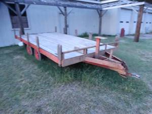 lot 04 image: Heavy Duty bumper pull deck over utility trailer- dual axle- 174 long(deck) x 87 wide (deck)- NO RESERVE