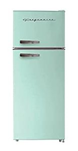 lot 327 image: Frigidaire EFR753-MINT 2 Door Apartment Size Refrigerator with Freezer, 7.5 cu ft, Retro, Mint (B093177FGR)