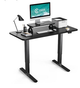 lot 333 image: Ciays 55 Electric Standing Desk, Ergonomic Height Adjustable Desk with Small Table for Home and Working, 55 x 24 inch Sit Stand Desk, Computer Workstation with Black (TZED2)