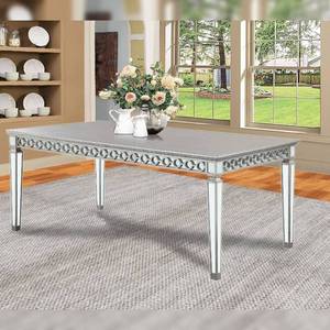 lot 47335 image: 90 Varian Dining Table MirroredAntique Platinum - Acme Furniture