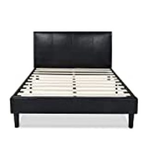 lot 47336 image: Zinus Deluxe Faux Leather Platform Bed with Wooden Slats, Full