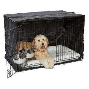 lot 47349 image: MidWest Homes For Pets Dog Crate Starter Kit  1 Double-Door iCrate 1 Pet Bed 1Crate Cover & 2 Pet Bowls XLarge 48