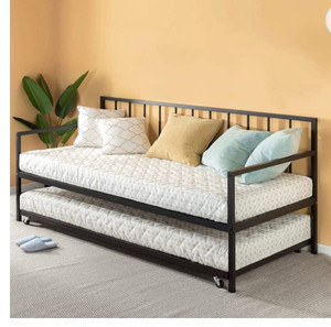 lot 47365 image: ZINUS Eden Metal Daybed with Trundle  Mattress Foundation with Steel Slat Support  Easy Assembly, Twin