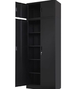lot 47379 image: BESFUR Metal Storage Cabinet, 87-inch Tall Large Steel Storage Cabinet with Adjustable Shelves & Locking Doors, Office Cabinet for Home Office, Garage and Utility Room-Black