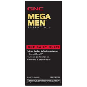 lot 77006 image: GNC Mega Men One Daily Multivitamin 60 Tablets Complete Multivitamin and Multimineral support for Men