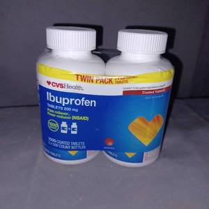 lot 77012 image: CVS HEALTH IBUPROFEN TABLETS 200MG TWIN PACK, QTY 1000
