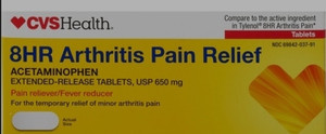 lot 77035 image: CVS Health, 8HR Arthritis Pain Relief Acetaminophen, 650mg Caplets, 24ct
