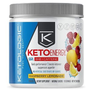 lot 77037 image: KetoLogic BHB Exogenous Ketones Caffeine Supplement, Raspberry Lemonade 10 Servings
