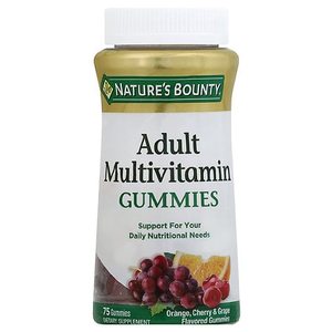 lot 77046 image: Nature s Bounty Adult Multivitamin Gummies Multi-Flavored Vitamins 75 Ct