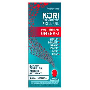 lot 77047 image: Kori Krill Oil Omega-3 400mg 90 Softgels  Superior Omega-3 Absorption vs Fish Oil  No Fishy Burps  Omega-3 Supplement for Heart Brain Joint Eye Skin & Immune Health