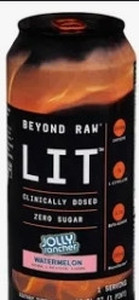 lot 77054 image: Beyond Raw LIT On-The-Go Pre-Workout, WATERMELON FLAVOR, 16FL OZ CAN