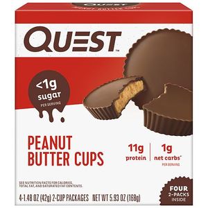 lot 77057 image: Quest Nutrition Peanut Butter Cups Low Carb Gluten Free Keto Friendly 4 Count