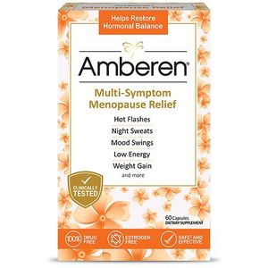lot 77065 image: Amberen Multi-Symptom Menopause Relief Supplements for Women Hot Flash & Night Sweats Relief 60 count